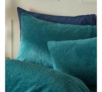 Brentfords Fleece Pillow Cases 2 Pack, Super Soft Winter Warm Polyester Thermal Teddy Bear Pillow Cases Hotel Quality Cosy Fluffy Plain Teddy Fleece Pillowcases Bedding, Teal