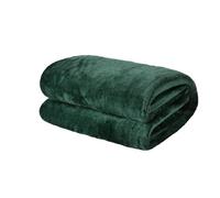 Brentfords Fleece Throw Blanket for Bed, Soft Warm Cosy Plain Throws for Sofas Settee Armchairs Winter Blankets Decorative Fluffy Christmas Throw King Size Bed Throws, Green - 200 x 240cm