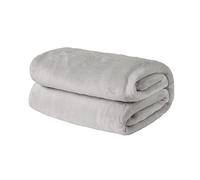 Brentfords Fleece Throw Blanket for Sofa, Super Soft Warm Silver Grey Blanket for Bed Settee Throws Flannel Fleece Blankets Fluffy Single Bed Throw, 120 x 150cm
