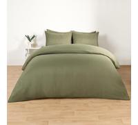 Brentfords Green Bedding King Size Duvet Cover Sets, Reversible Super Soft Warm Cosy Microfibre Polyester Stylish Plain Quilt Cover Luxury Comfy Bedding Sets King Size with Pillowcases, Woodland Green