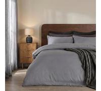 Brentfords Grey Bedding Double Duvet Set, Super Soft Warm Cosy Microfibre Polyester Quilt Cover Bedding Double Bed Set Comfy Luxury Duvet Covers with Matching Pillowcases