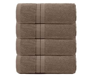 Brentfords Hand Towels for Bathroom Light Brown, 100% Cotton Hand Towels Ultra Soft Feel High Absorbency Household Essentials Small Towels Everyday Use, 4 Piece