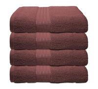 Brentfords Hand Towels For Bathroom, Ultra Soft 100% Cotton Absorbent Fade Resistant Quick Dry Hotel Quality Hand Towels 4 Pack For kitchen & Gym, Burgundy-50x80cm