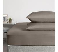 Brentfords Housewife Pillowcases 2 Pack, Soft Microfibre Pillowcases with Envelope Closure Wrinkle & Fade Resistant Standard Size Plain Pillow Cases, Mink - 48 x 74cm