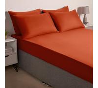 Brentfords Housewife Pillowcases 2 Pack, Ultra Soft Microfibre Pillowcases with Envelope Closure Wrinkle & Fade Resistant Standard Size Pillow Covers, Rust - 48 x 74cm