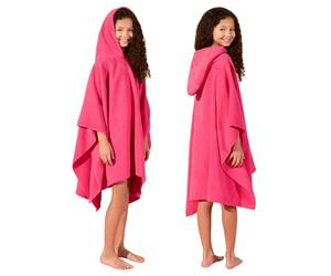 Brentfords Kids Towel Poncho Short Sleeve Quick Dry Absorbent Hooded Towels for Kids Beach Swim Childrens Travel Wrap Changing Robe Holiday Spa Pool Dry Oversized Swimming Towel, Pink