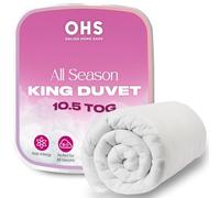 Brentfords King Size Duvet 10.5 Tog, All Season Comfy Breathable Duvet Anti Allergy Soft Bedding Hotel Quality Tog Quilt Lightweight Duvet Non Allergenic Fibre King Size Bed, White
