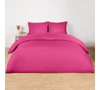 Brentfords King Size Duvet Cover Set, Super Soft Microfibre Polyester Plain Dyed Quilt Cover King Size Luxurious Warm Cosy Comfy Bedding Set with 2 Pillowcases, Bright Pink