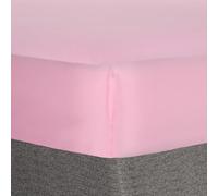 Brentfords King Size Fitted Sheets Pink, Easy Care Soft Microfibre Fabric Deep Pocket 25cm Bed Sheets King Size Shrinkage and Fade Resistant Bed Linen Bottom Sheet, 152 x 200cm