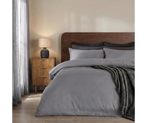 Brentfords King-Sized Duvet Cover Set, Soft & Breathable Microfibre Bed Set, Hotel Quality Duvet, Grey Dyed Quilt Bedding with Pillowcases, Duvet Cover for Kingsize Bed - Grey