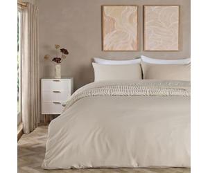 Brentfords Kingsize Duvet Cover Sets, Luxury Bedding Sets King Size Microfibre King Duvet Set Quilt Covers Super Soft Hotel Quality King Size Bedding with Pillowcases, Natural