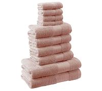 Brentfords Luxury Supersoft Towel Bale Set, 100% Cotton 500 GSM, Blush Pink, 10 Piece Bath