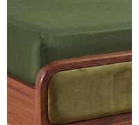 Brentfords Microfibre Deep Fitted Sheet Double Sheets Fitted, Leafy Green | Deep Elasticated Fit Stays Secure All Night Soft Everyday Fabric Coordinates with Matching Pillowcases Fits Double Mattresses
