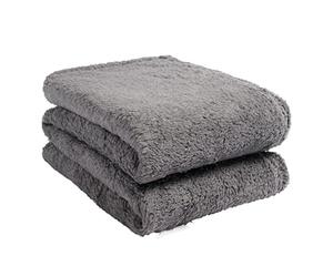 Brentfords OHS Teddy Fleece Blanket Grey Throw for Sofa, Super Soft Winter Warm Throw Blanket for Bed Settee Large Sofa Throw Lightweight Fluffy Single Bed Throws, Charcoal Grey - 125 x 150cm