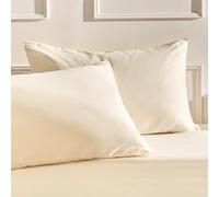 Brentfords Pillow Cases 2 Pack, Soft Microfibre Housewife Pillowcases Comfortable Hotel Quality Wrinkle & Fade Resistant Bed Pillow Cases with Envelope Closure, Ivory - 50 x 75cm