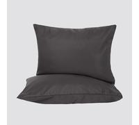 Brentfords Pillow Cases 2 Pack, Soft Microfibre Housewife Pillowcases Comfortable Hotel Quality Wrinkle & Fade Resistant Bed Pillow Cases with Envelope Closure, Charcoal Grey - 50 x 75cm