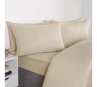 Brentfords Pillow Cases 2 Pack, Soft Microfibre Housewife Pillowcases Standard Size Comfy Hotel Quality Wrinkle & Fade Resistant Pillow Cases with Envelope Closure, Natural Beige - 50 x 75cm
