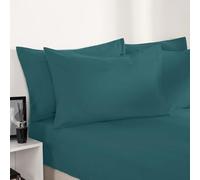 Brentfords Pillow Covers Pack of 2 Plain Dyed Housewife Pillowcases, Super Soft Cosy Luxurious Fabric Cushion Covers with Envelope Closure For Bedroom, Teal-50 x 75cm