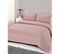 Brentfords Plain Dye Luxury Duvet Cover with Pillowcase Soft Microfibre Bedding Linen Set, Blush Pink - Single