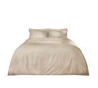 Brentfords Plain Dye Luxury Duvet Cover with Pillowcase Soft Microfibre Bedding Linen Set, Ecru King