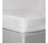 Brentfords Plain Dye Fitted Bed Sheet Non Iron Super Soft Easy Care Microfibre, White - Double Size