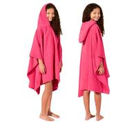Brentfords Poncho Towels for Kids Short Sleeve Quick Dry Absorbent Hooded Towels for Kids Beach Swim Childrens Travel Wrap Changing Robe Holiday Spa Pool Dry Oversized Swimming Towel, Pink
