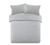 Brentfords Silver Grey Superking Duvet Sets, Teddy Fleece Duvet Set Super King Size with Pillowcases Christmas Bedding Ultra Soft Warm Comfy Cosy Quilt Covers