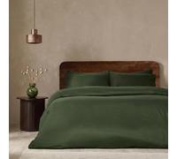 Brentfords Single Duvet Cover Set Quilt Bedding & Pillowcase, Leafy Green | Super Soft Cosy Warm Microfibre Polyester Plain Single Bedding Luxury Comfy Duvet Cover Sets