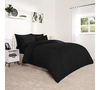 Brentfords Single Duvet Cover Set, Super Soft Cosy Warm Microfibre Polyester Quilt Cover Set Luxurious Single Bedding Comfy Duvet Cover Sets with Matching Pillowcase, Black