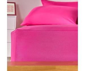 Brentfords Single Fitted Sheet Hot Pink, Easy Care Soft Microfibre Fabric Deep Pocket 12 Inch Shrinkage and Fade Resistant Single Bed Sheets Plain Bottom Sheet Bed Cover, 91 x 190cm