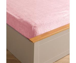 Brentfords Single Fitted Sheet Pink, Teddy Fleece Fitted Sheets Single Bed Cover Easy Care Fade Resistant Ultra Soft Bedding Winter Warm Fluffy Fitted Sheet Single Bed - Pink