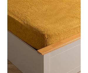 Brentfords Single Teddy Sheet, Fluffy Fleece Fitted Sheet Bed Cover Easy Care Fade Resistant Ultra Soft Bedding Linen Winter Warm Fluffy Fitted Sheet Single Bed - Yellow
