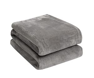Brentfords Slate Grey Throws for Sofa, Soft Warm Cosy Plain Fleece Blanket for Bed Settee Armchairs Winter Blankets Decorative Fluffy Bed Throw King Size, 200 x 240cm