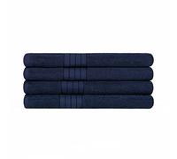 Brentfords Super Absorbent & Quick Drying Jumbo Towel - 100% Cotton Extra Large Bathroom Towel Sheets - Premium Quality - Luxury Set of 4 - Navy Blue - 90 x 150cm