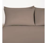 Brentfords Superking Fitted Sheet, Easy Care Soft Microfibre Fabric Deep Pocket 25cm Shrinkage and Fade Resistant Plain Bedding Bottom Sheet, Mink - 180 x 200cm