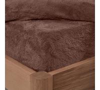 Brentfords Superking Fitted Sheets Teddy Fleece, Bed Cover Fitted Sheet Fade Resistant Ultra Soft Bear Fleece Winter Bedding Super King Fitted Sheet, Chocolate Brown