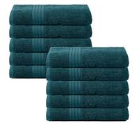 Brentfords Teal Green Bath Sheets, 100% Cotton Towels Super Soft Feel Extra Large Towels for Bathroom Quick Drying Towel Shower Bath Sheets Pack, 10 Piece