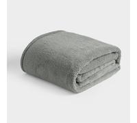 Brentfords Teddy Fleece Blanket for Bed, Super Soft Warm Cosy Grey Throws for Sofas Large Lightweight Plush Fleece Throw Blanket Decorative King Size Throws, 200 x 240cm