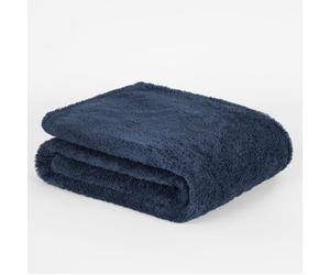 Brentfords Teddy Fleece Blanket Large Throw Over Bed Plush Super Soft Warm Sofa Bedspread, Navy Blue - 150 x 200cm
