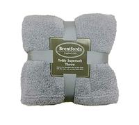 Brentfords Teddy Fleece Blanket Large Throw Over Bed Plush Super Soft Warm Sofa Bedspread, Silver Grey - 150 x 200 cm