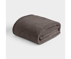 Brentfords Teddy Fleece Blanket Throws for Sofas Large, Super Soft Plush Warm Blanket for Bed Settee Couch Lightweight Fluffy Bed Throw King Size All Seasons, Dark Grey - 200 x 240cm