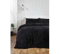 Brentfords Teddy Fleece Duvet Set Black