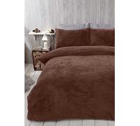 Brentfords Teddy Fleece Duvet Set Chocolate