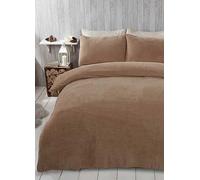 Brentfords Teddy Fleece Duvet Set Latte
