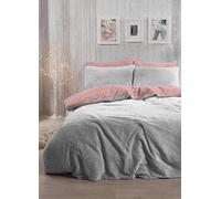 Brentfords Teddy Fleece Duvet Set Silv/blush