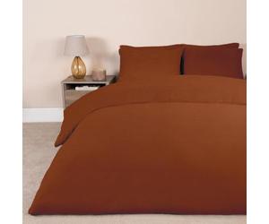 Brentfords Teddy Fleece Duvet Set, Super Soft Warm Thermal Superking Duvet Set Luxury Plain Dye Fluffy Fleece Cosy Superking Teddy Bear Bedding with Pillowcases, Rust