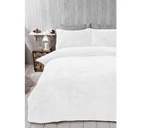 Brentfords Teddy Fleece Duvet Set White