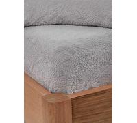 Brentfords Teddy Fleece Fitted Sheet Silver