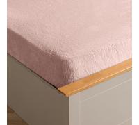 Brentfords Teddy Fleece Fitted Sheet, Soft Warm King Size Fitted Sheets Thermal Luxury Winter Fluffy Cuddly Bed Sheets Teddy Bear Bedding Easy to Use Fit, Blush Pink
