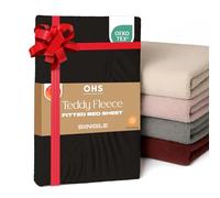 Brentfords Teddy Fleece Fitted Sheet, Soft Warm Single Fitted Sheet Thermal Luxury Winter Bedding Bed Sheets Fluffy Cuddly Teddy Bear Bedding Bed Cover Easy to Use Fit, Black